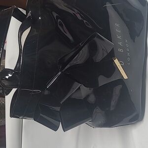 Ted Baker Glossy Black Tote with Bow Detail